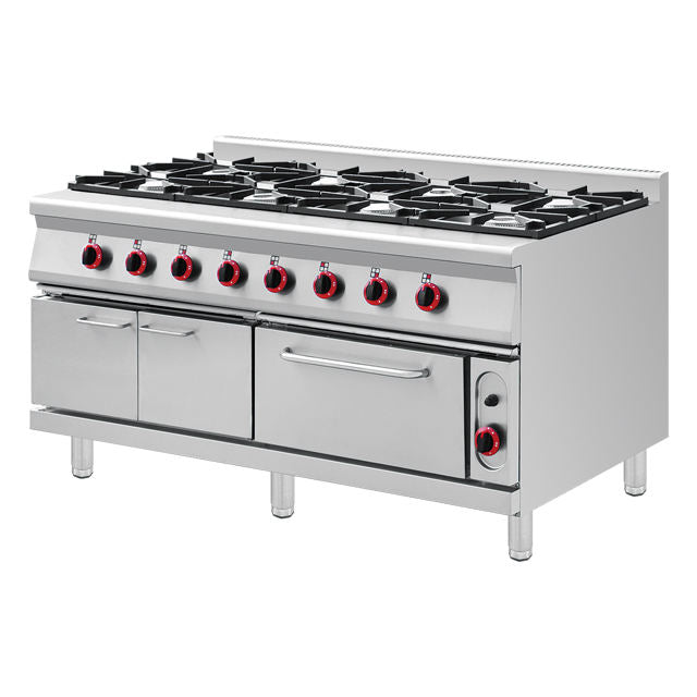 Nouvelle Arrivée Cuisinière à Gaz Commerciale Professionnelle 4 Brûleurs avec Four à Pizza et Gril pour Boulangerie, Conforme aux Normes