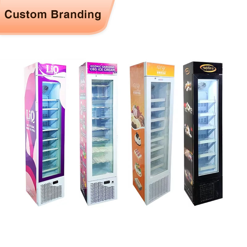 Meisda SD105B Congélateur vertical 105L pour gâteau et crème glacée Réfrigérateur vertical pour aliments congelés avec porte en verre