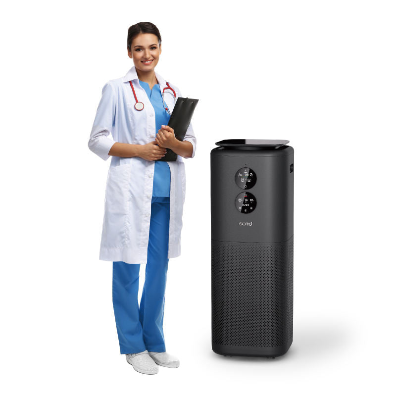 Purificateur d'air domestique électrostatique intelligent SOTO Y9 contrôlé par application, écran tactile, verrouillage enfant, filtre HEPA H13