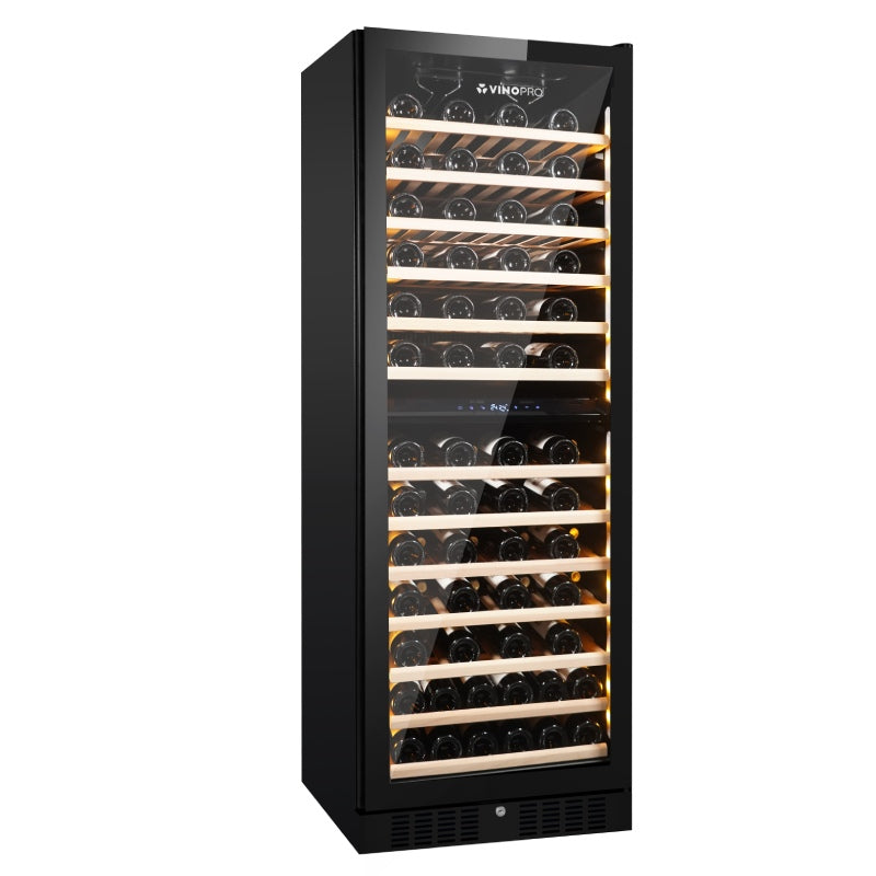 Cave à vin à compresseur double zone Vinopro 108 bouteilles 330L 40dB silencieuse pour hôtels, usage commercial et domestique