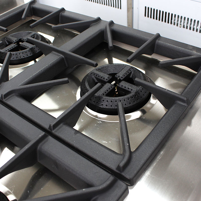 Réchaud de cuisine industriel multifonctionnel en acier inoxydable Réchaud à gaz commercial à 4 brûleurs avec four