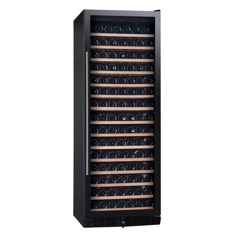 Vinopro-Grande porte noire sur pied, 183 bouteilles en bois de hêtre, refroidisseur de cave à vin intégré